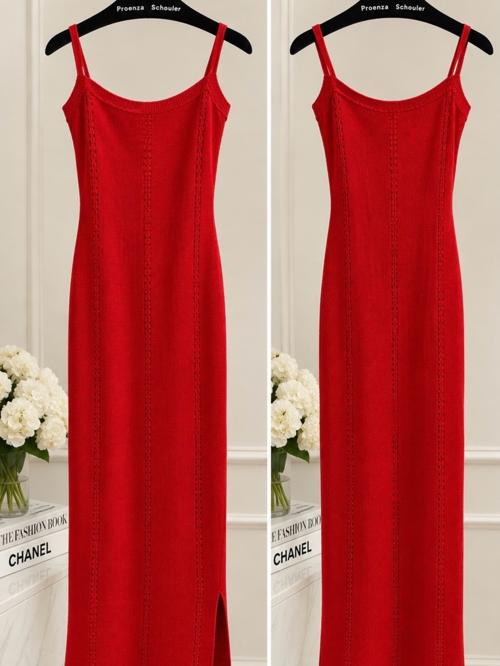 Proenza Schouler Scarlet Red Knit Maxi Slip Dress